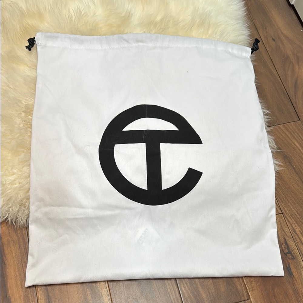 Telfar White Bag with Black Logo